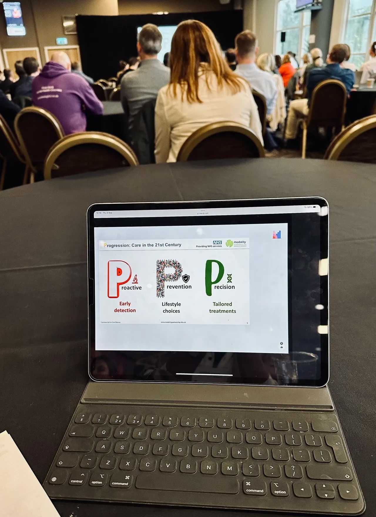 Sophie Seddon PR at the AI Innovation in Healthcare HHIP Conference at the John Smith's Stadium, Huddersfield.