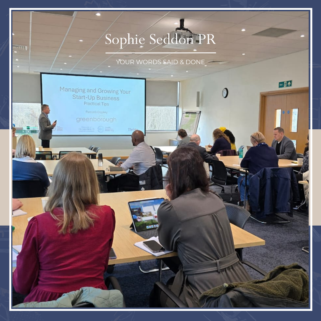 Sophie Seddon of Sophie Seddon PR networking at HHIP, Huddersfield University.