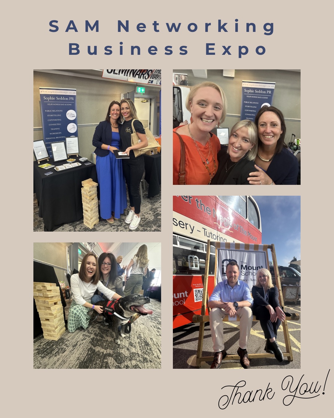 SAM Networking Expo. Businesses seen participating in a Jenga conversation starter activity, sharing ideas and engaging in ‘storytelling’ and discussion with Sophie Seddon PR.