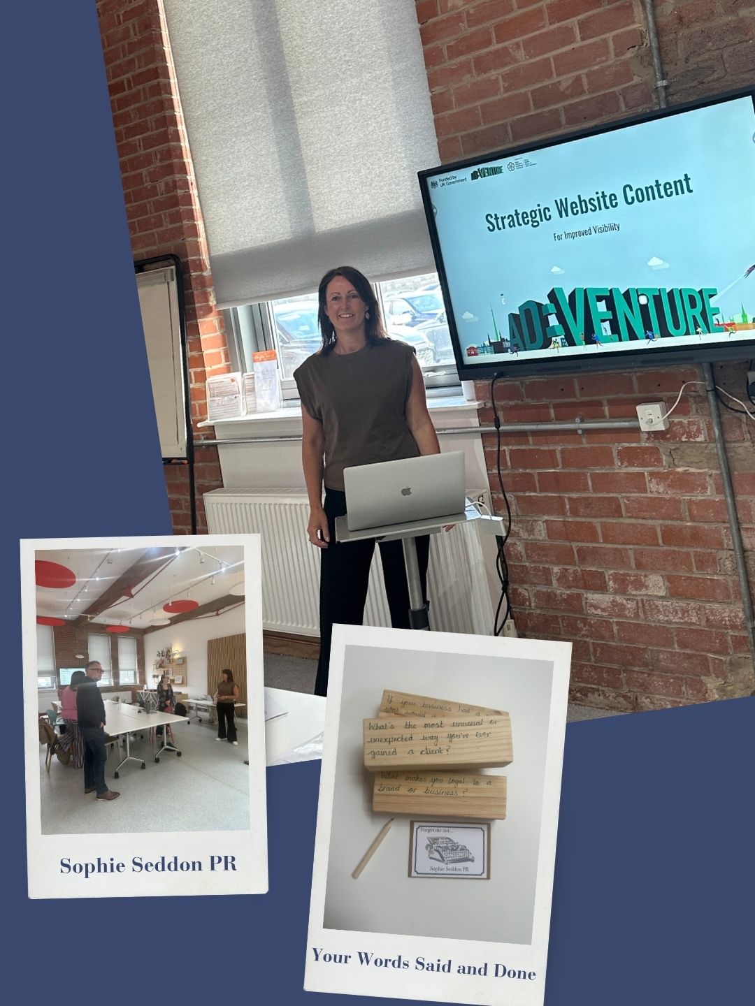 Sophie Seddon of Sophie Seddon PR delivering strategic website content for improved visibility content workshop for AD:VENTURE at the Elsie Whiteley Innovation Centre, Halifax.