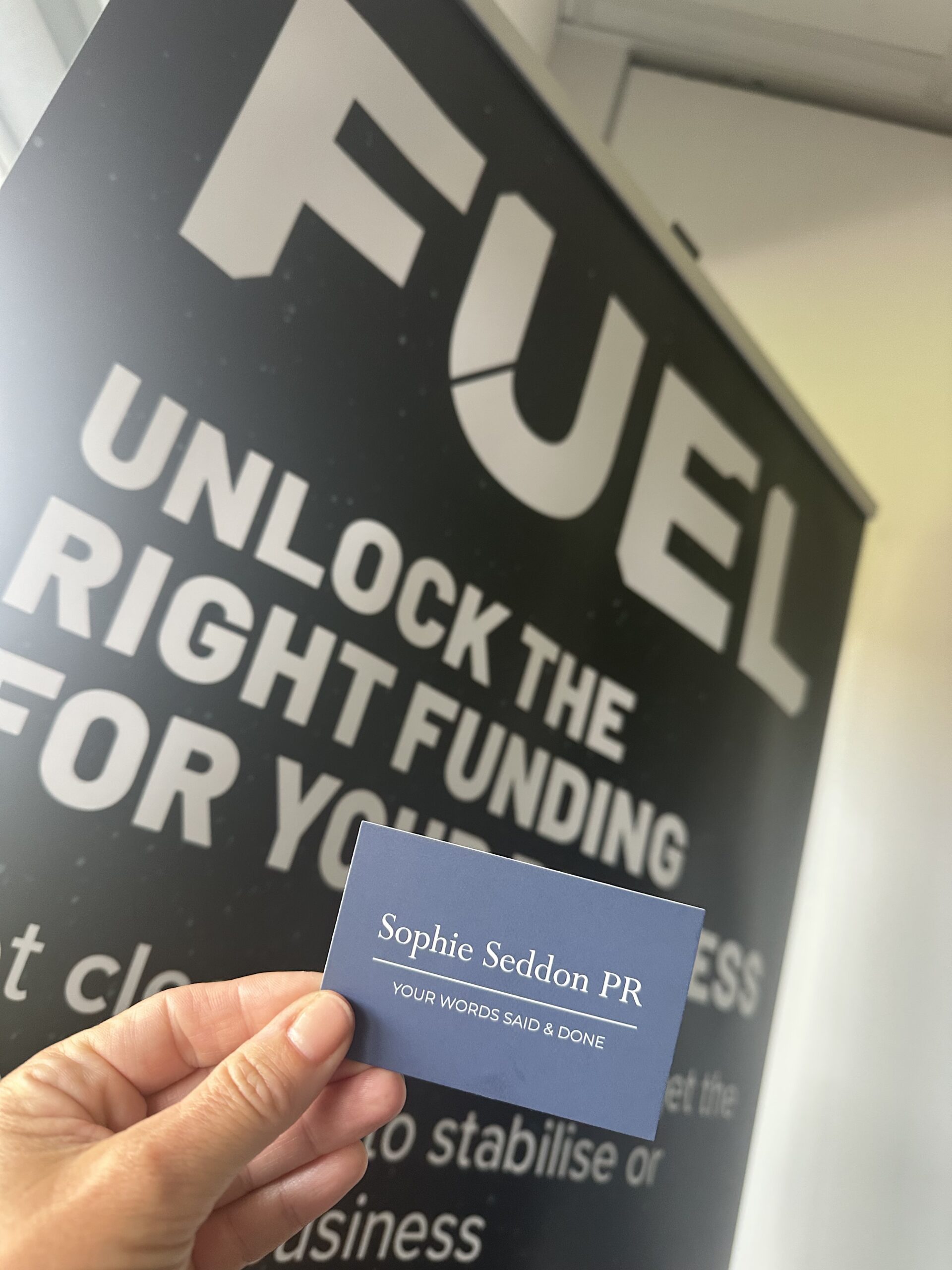 Sophie Seddon of Sophie Seddon PR at the FUEL Roadshow, a UK business funding event bringing together investors, lenders and SMEs