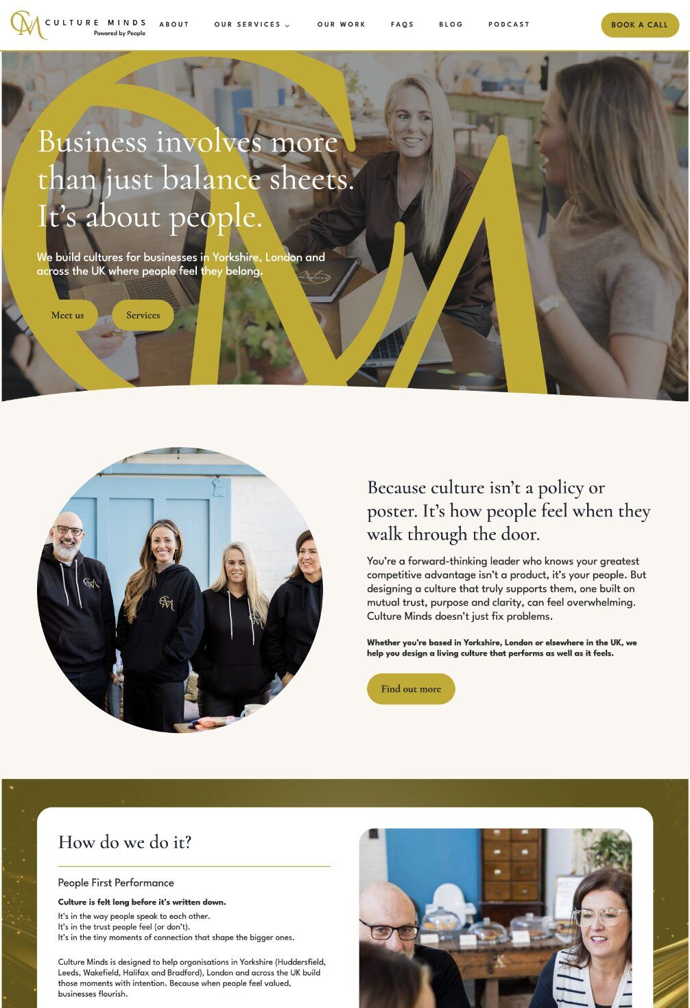The Culture Minds homepage in a browser window