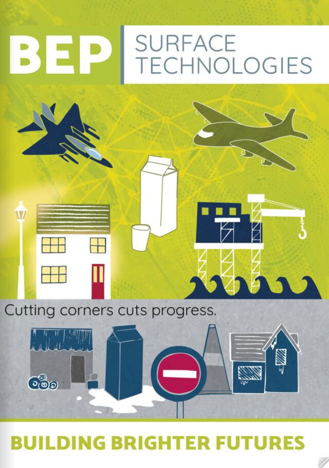 An illustrated explainer poster for BEP Surface Technologies